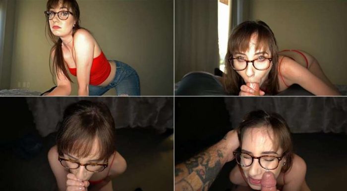 Cute Nerdy Daughter Melanie wants Cum on her Glasses - Average POV 1080p