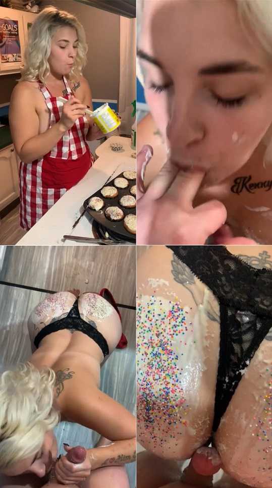 Hot Stepmom Baking Cupcakes Gets Icing and Sprinkles everywhere - Kenny_long SD mp4