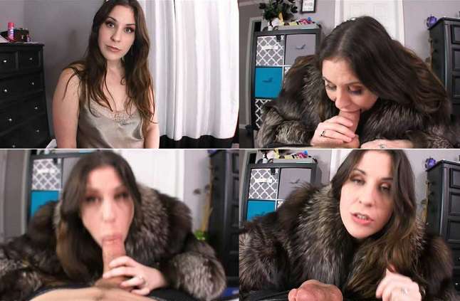 Hot Step Mom gives Step Son Blow Jow in a Big Fur Coat – Madame Amiee Cambridge FullHD 1080p